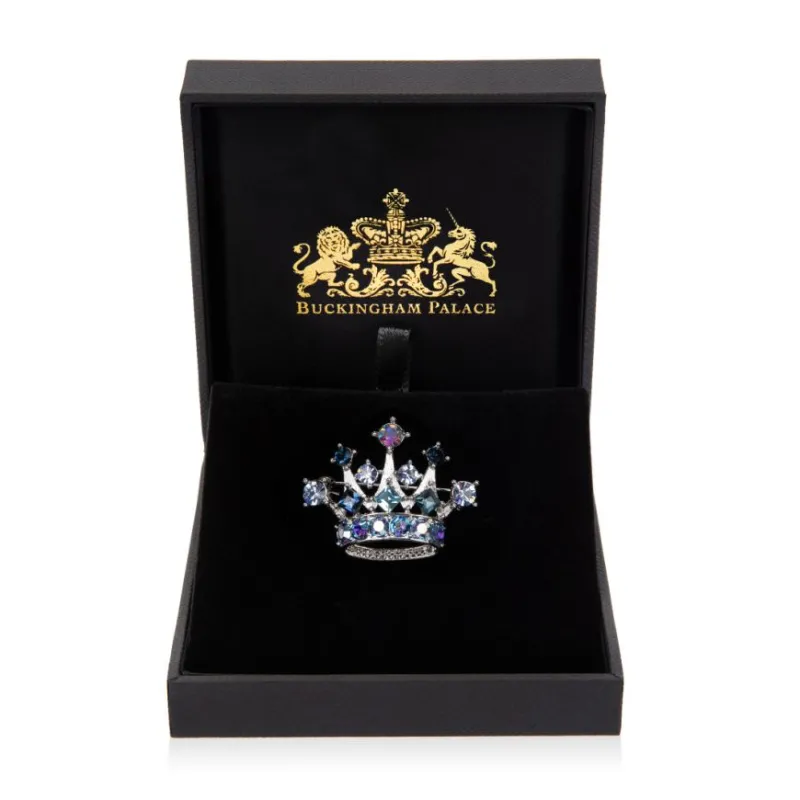 Discount Blue And Silver Crown Brooch Brooches